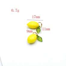50pcs/Bag Acrylic Lemon Leaf Pendant DIY Bracelet, Phone Chain, Fruit Charm, Earrings, Jewelry Accessories
