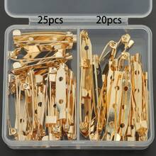 45pcs/Box DIY Brooch Making Kit, Includes 25pcs (30mm) Brooches And 20pcs (35mm) Brooches, Metal Brooch Pins With Safety Lock, Suitable For DIY Jewelry Making, Badges, Sewing And Crafting, Compatible With Beads, Buttons, Emblems - Brooch - View 13