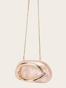 Gets Apricot Acrylic Clutch Purse For Women Marbling Evening Wedding Handbags Acrylic Shell Box Purses For Party Prom Cocktail - 杏色 - 查看 5