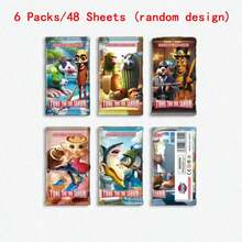 6 Packs/48 Pcs Random Tralalero Tralala And Tung Tung Tung Sahur Card Collection, Italian Brainrot Rot Cards, Gold Foil Rare Card Set