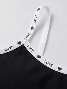 4件装女童休闲时尚字母印花吊带文胸，无缝柔软舒适透气运动文胸，适合青少年和学生穿着 - 彩色 - 查看 4