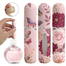 1pc Perfume Packaging Bottle With Flowers And Butterfly Pattern On The Bottom, Reusable Delicate Water Mist Spray Bottle, Travel Perfume Spray Bottle, Multiple Patterns To Choose From, Birthday Gifts For Family And Friends, Holiday Gifts, Suitable For Travel Portable 5ml - X-AYPK-03 - 查看 12
