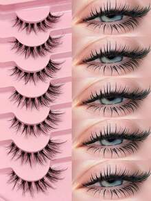 7 Pairs MKHLINA Natural Eyelash Extensions With Transparent Band, 9-14mm Fluffy Lashes, Salon Quality For Daily Use