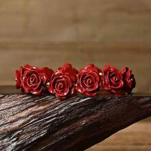 1pc Rose Beaded Stretch Bracelet, Fashionable & Elegant Jewelry Gift For Women, Birthday & Mother's Day