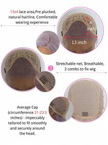 Purple Glueless Lace Front Wig | Long Straight Pre-Plucked Natural Hairline - Lavender Purple - View 7