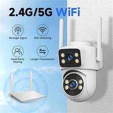 4MP PTZ Wifi Camera Outdoor Dual Lens IP Camera AI Tracking Security Surveillance Camera ONVIF Wireless CCTV Camera - Multicolor - View 8