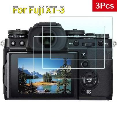 3pcs X-T3 Camera Screen Tempered Glass Protector, 9H Hardness, Easy To Apply, Ultra-Clear, Scratch-Resistant, Anti-Fingerprint, Sensitive Touch, Long-Lasting Protection