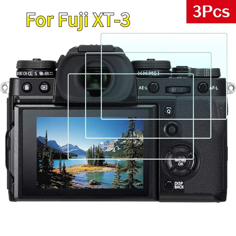 3pcs X-T3 Camera Screen Tempered Glass Protector, 9H Hardness, Easy To Apply, Ultra-Clear, Scratch-Resistant, Anti-Fingerprint, Sensitive Touch, Long-Lasting Protection