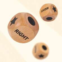 3-Piece Wooden Left Right Center Dice Game Set, Portable Left Center Right Dice For Family Friends Party & Drinking Games, Travel Fun Toy, Holiday Gift Idea - Default - View 4