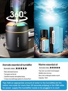 180ml Mini Humidifier & Air Freshener, 2 Modes Super Quiet, Suitable For Car/Home/Office Use, Gift - Cylindrical - View 10