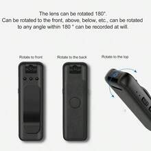 1080P Full HD Covert Mini Camera, Portable Handheld Camera, Wearable Sports Camera With Night Vision, 2.4G Wireless WiFi, 180° Rotatable Lens, Motion Detection, USB Charging, Suitable For Outdoor, Office, Driving, Law Enforcement Recording, Great Gift For Holidays And Birthdays - Black - View 8