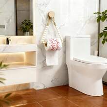 1/2pcs Rustic Paperless Tissue Paper Towel Holder - Natural Wood Bark Bathroom Shelf, Rope & Wooden Ball System, Farmhouse Style Bathroom Accessory (Compatible With Roll Paper), Tissue Box - Multicolor - View 9