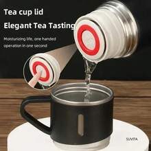 1pc/ 1 Set, Vacuum Flask, 500ml/16.9oz Insulated Water Bottle With Extra 2 Cup Lids Set, Travel Thermal Cups, For Hot And Cold Beverages, Summer Winter Drinkware, Gifts - Multicolor - View 4