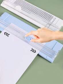 Random Style A4 Paper Cutter, Portable Manual Paper Trimmer With Ruler, Multi-Functional Paper Cutting Tool For Students And Office Use