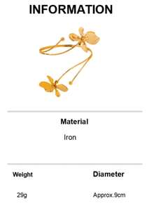 Băng tay họa tiết hoa tối giản, băng tay thời trang có thể điều chỉnh. - Vòng tay hoa vàng - Xem 8