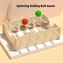 Rotating Rolling Ball Tabletop Game, Hand Eye Coordination Training, Children's Puzzle Toys, Homemade Assembly, Spinning Game, Shaking Rolling Ball, Male And Female Competitive Puzzle Area, Tabletop Balance, Wooden Toys, Moving Hands, Brain Focus Exercise, Hand Eye Coordination Toys, Tabletop Interactive Toys, Gifts - Multicolor - View 9