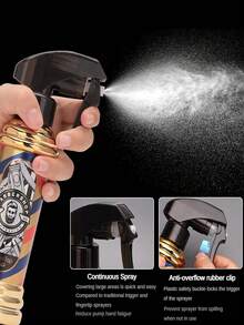 5pcs Hairdressing Tools Set Including 500ml Electroplating Retro Spray Bottle, Hairbrush, Beard Brush, Cutting Comb For Professional Salon,Hair Tools,Hair Products And Accessories For Barber Salon Beauty Travel Essentials - Multicolor - View 2