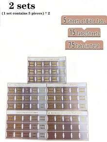 1 Set (5 Pcs) Gold Foil Embossed Large Font Bible Index Tabs - Khaki Embossed Gold Bible Book Tabs With Book Titles And Chapter/Verse Numbers - Durable Study Guide For Men & Women, Navigation Tool For Personal Or Group Bible Study, Elegant Gold Foil Embossed Design Enhances Visibility, Suitable For Daily Office And Bible Study Meetings, Scripture Marking Symbols, Church Members, Religious Scholars - Multicolor - View 12