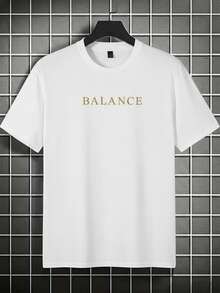 Áo thun nam cỡ lớn in chữ, cổ tròn, tay ngắn, kiểu dáng thường ngày - trắng - Xem 2