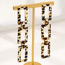 一套时尚豹纹项链耳环套装，性感欧美街头风 - 金黃色 - 查看 2