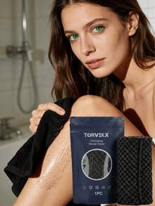 1 buc. Prosop de baie exfoliant, Lavetă exfoliantă, Prosop de frecat, Prosop premium, Caracteristici: Exfoliant, Ușor de curățat, Reutilizabil, Portabil, Potrivit pentru: Acasă, Călătorii, Exterior, Avantaje: Prietenos cu pielea, Moale, Curățare delicată, Piele netedă, Ușor de transportat în călătorii. - Negru - Vizualizare 1