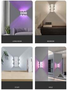 1个全新智能感应灯，无需钻孔，磁吸式环境灯，可充电夜灯，猫眼壁灯 - 彩色 - 查看 7