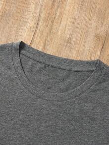 YOKASACamiseta informal de verano para mujer, de cuello redondo, ajustada y manga corta, con estampado de pintura al óleo, floral, de corazones, de cerezas y de letras. Tejido informal sencillo, estilo deportivo, ideal para el día a día y para una cita de San Valentín..1 pcs,180g Pure Heavy,95%Polyester 5%Spandex - Gris-YH25 - Ver 5