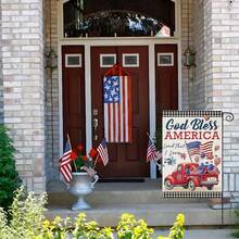 1PC Remain Unique 4th Of July Patriotic Garden Flags For Outside 12x18 Double Sided, American Stars And Stripes Memorial Day God Bless The USA Sign Yard Outdoor Decor - Màu 8 - Xem 3