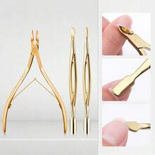 3pcs Stainless Steel Nail Cutter Clipper Cuticle Nipper Set With Dead Skin Pusher Nail Remover Tools,Nail Supplies,Nail Tools,Nail Art Tools,Back To School,Nails,Nail Tools For Press On Nails - 金色 - 查看 7