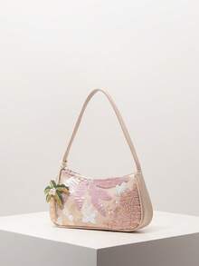 (Họa tiết ngẫu nhiên) Túi đeo vai thêu hoa đính sequin, trang trí thanh lịch cho tiệc tùng/dạ hội/đám cưới, ví nữ sang trọng, quà tặng cho người yêu, quà tặng ngày Valentine. - Nhiều màu - Xem 2