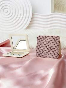 1pc Gothic Style Skull Series Vanity Mirror, Foldable Lightweight Compact Handheld Mirror, Durable PU Leather, Suitable For All Occasions, Portable Pocket Mirror With Classic Skull, Rose, Butterfly, Spider Web, Heart Patterns, 180° Flip Design - Multicolor - View 13