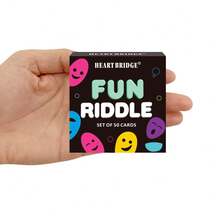HEART BRIDGE 1pc Riddle Card Game, Tabletop Game, Brain Teaser Challenge, Party Interactive Mini Game, Gift For Friends On Halloween/Christmas/Thanksgiving, Perfect Game Night | 50 Cards - Multicolor - View 4