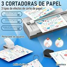 Laminadora 9" térmica frío foil para tamaño carta A4 8 en 1 incluye 20 micas 3 cortadores y recortadora ideal para hogar oficina y escuela - por defecto - Ver 6