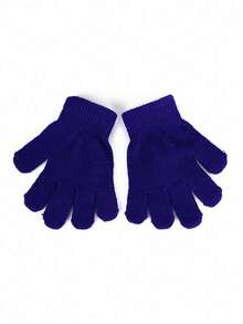 1 Pair Solid Color Kids Five Finger Knitted Gloves, Outdoor Winter Warm Casual Unisex - Children's Knitted Gloves - View 20