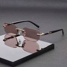 1pc Vintage Frameless Metal Couple Glasses, Best Gift Choice - Multicolor 1 - View 22