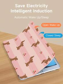 狗狗樱桃卡通图案平板电脑保护套，兼容 iPad 9.7/10.2/10.5/10.9/12.9/Pro 11（第十代）、iPad (A16) 11 英寸（第十一代，2025 年发布）、三星 Galaxy Tab S6 Lite 10.4 英寸、Kindle Paperwhite（第十二代，2024 年发布）、Kindle（第十一代，2022 年发布），柔软防震保护，智能支架/自动唤醒/睡眠功能 - 彩色 - 查看 6