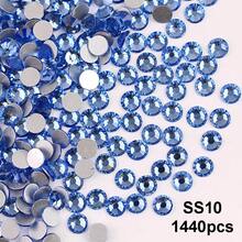 SS6 2MM-SS30 6.4MM, 7 Sizes, Non-Hot Fix, Adhesive Round Flat Bottom Glass Crystal Rhinestones, Multi-Color Crystal Gemstone Jewelry Beads DIY Glass Stone Diamond Design Accessories, Glitter Nail Art Stickers Decoration, Suitable For Phone Cases, Clothes, Bags, Shoes, Crafts - Multicolor - View 60