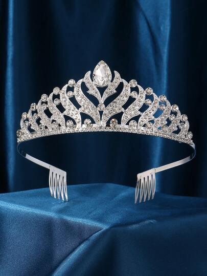 Women's Silver Headpiece, Crystal Headpiece And Crown, Elegant Princess Crown With Comb, Women's Headband, Bridal Wedding Party Birthday Headband
