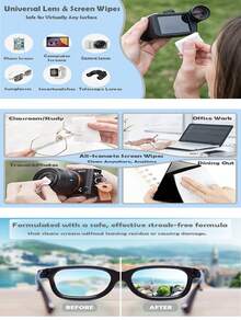 10/100 Khăn Lau Kính Mắt - Khăn Lau Kính Mắt được đóng gói riêng lẻ, dùng để lau kính mắt, kính râm, ống kính máy ảnh, màn hình điện thoại, máy tính, laptop, khăn giấy lau chùi. - trắng - Xem 4