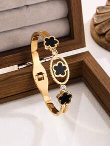 4件套女士首饰套装，18K镀金锆石手链，奢华叠戴手链，生日/新年/情人节礼物，情侣/闺蜜配饰，百搭高端 - 多色3 - 查看 4