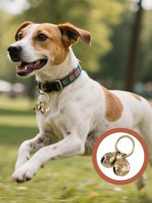 Brass Dog Collar Bells, 2 Brass Dog Bells, Extra Loud Collar Bells For Pet Tracking And Anti-Lost Training, Pet Accessory Charms, Anti-Theft Bells Suitable For Small Dogs And Cats