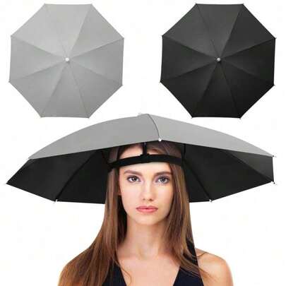 1pc Foldable Hands-Free UV Protection Sun Umbrella Hat - All-Weather Protection For Fishing, Hiking, Camping, Outdoor & Farm Activities - Portable Multifunctional,Umbrella