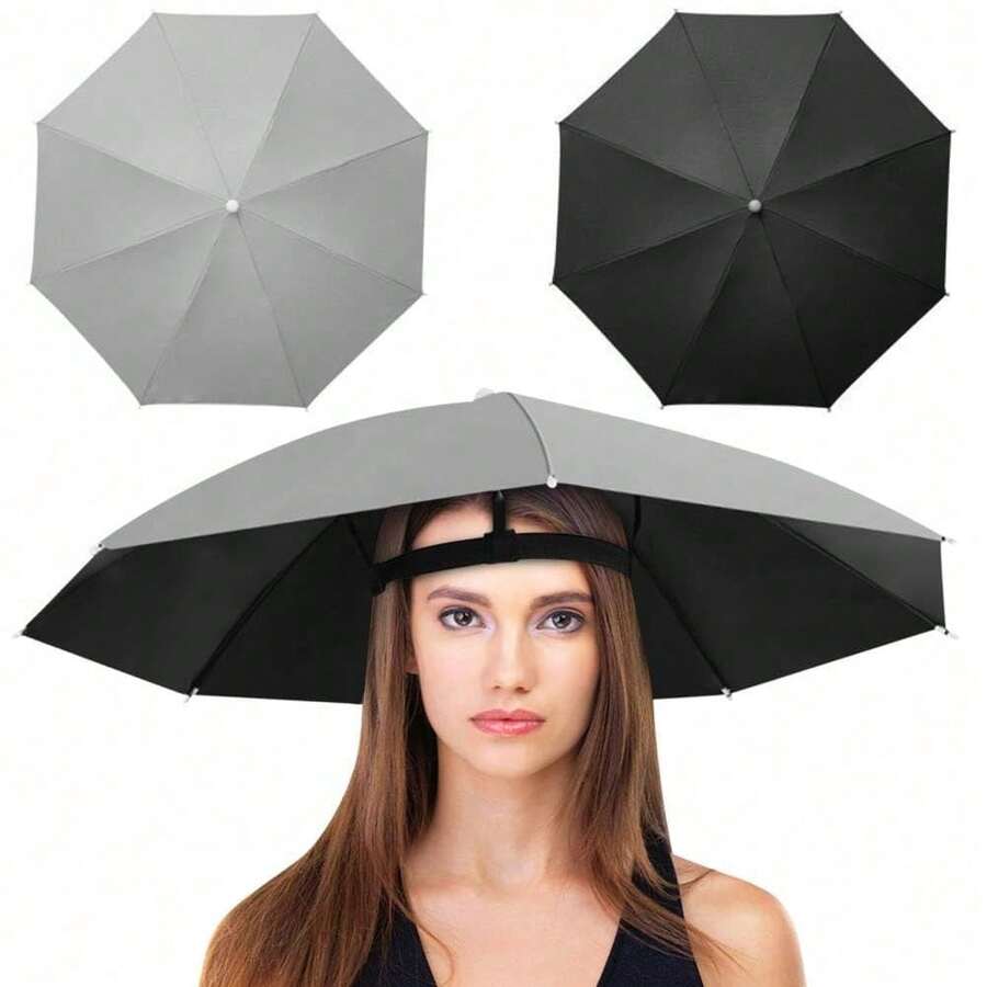 1 chiếc ô che nắng kiêm mũ, có thể gập lại, rảnh tay, chống tia UV - Bảo vệ toàn diện trong mọi điều kiện thời tiết cho câu cá, leo núi, cắm trại, hoạt động ngoài trời và nông trại - Đa chức năng, di động - Nhiều màu - Xem 1