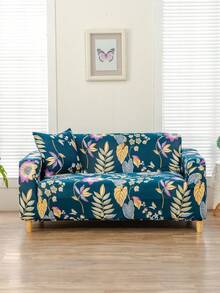 1pc Floral Pattern Sofa Cover, Dust-Proof And Dirt-Resistant, Elastic One-Piece Full Coverage Sofa Protector, Living Room Home Decor, Fits 1/2/3/4 Seater Sofa, All Season, Machine Washable, Pillow Cover Not Included - Multicolor - View 6