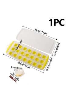 1个带盖硅胶冰格，21格，方形和圆形可选，TPR软底，PP硬盖防止串味，冰块轻松取出，不碰撞、不飞溅，家用冰箱必备 - 彩色 - 查看 18