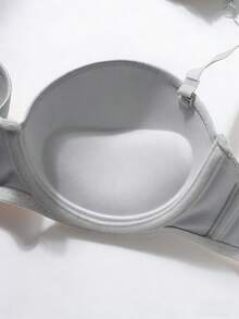 3件套女士纯色钢圈文胸，带可拆卸肩带（建议选大一码） - 彩色 - 查看 7