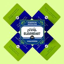 Spanish--After-Dinner Entertainment: Which One Should I Choose? Fun Dilemma Card Game, Home Mini Card Game, Entertaining After-Dinner Game Cards, Holiday Party Game - Blue - View 7