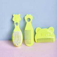 3件套婴儿梳子套装 - 小熊造型梳子，用于去除胎脂；新生儿梳子和按摩梳，可用于洗澡；柔软刷毛，适合婴幼儿使用。 - 彩色 - 查看 12