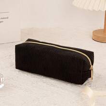 Large Capacity Zipper Pencil Case, Corduroy Material Stationery Organizer Bag, Suitable For Storing School Supplies, Cosmetics, Holiday & Valentine's Day Gifts, Back To School - Multicolor - View 7
