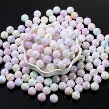 10/20/30/50/100/200pcs 6/8/10/12/14/16mm Acrylic Aurora Colored Faux Pearl Shiny Loose Spacer Round Beads, Perfect For Jewelry Making Necklace Bracelet Earring DIY Mobile Phone Chain Craft - Random Color - View 8